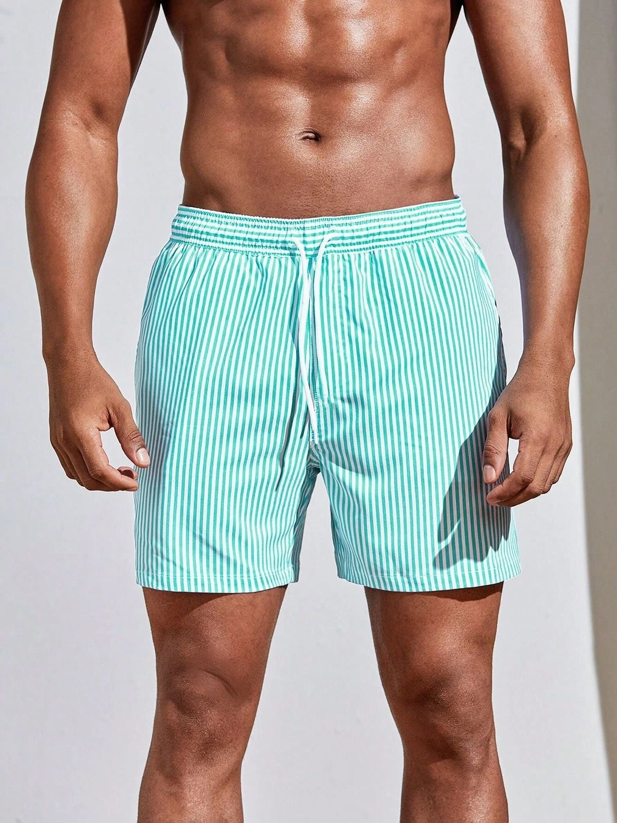 Men's 3D Striped Print Sports Shorts — Sizes S–5XL