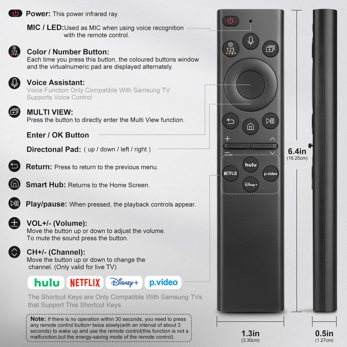 (2 Pack) Replacement Remote Control for Roku TV, for TCL Roku/Onn Roku TVs