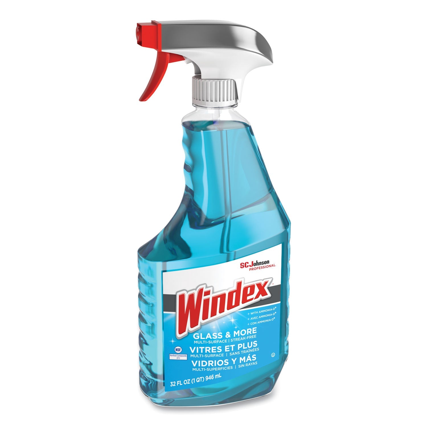 Windex Ammonia-D Glass Cleaner, Fresh, 32 oz Spray Bottle, 8/Carton