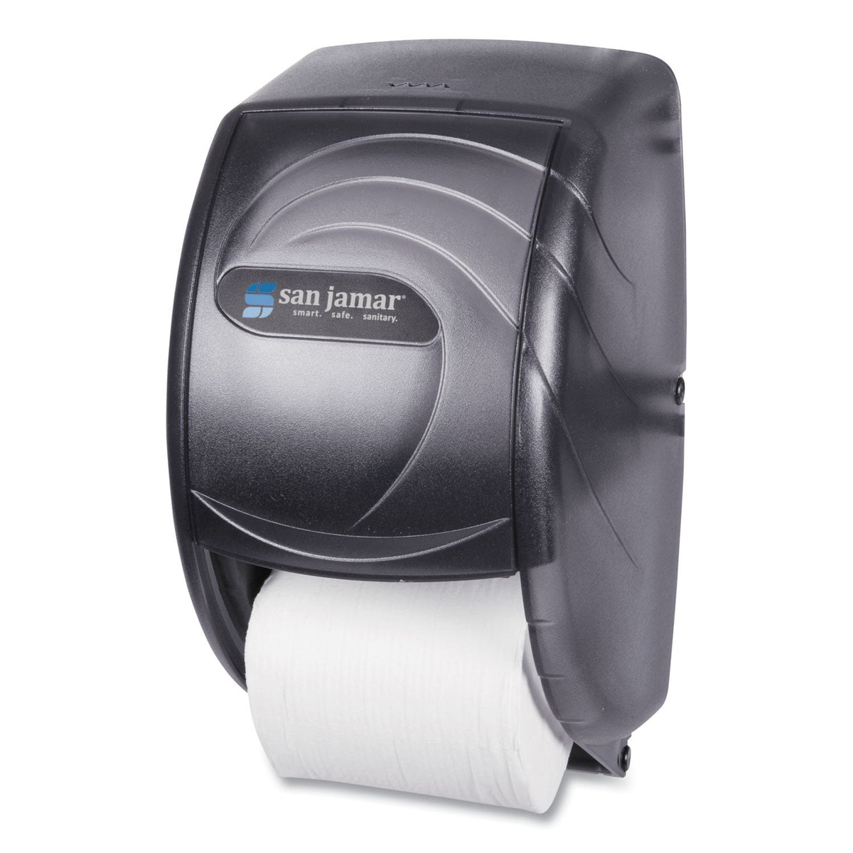 San Jamar Duett Standard Bath Tissue Dispenser, Oceans, 7.5 x 7 x 12.75, Transparent Black Pearl