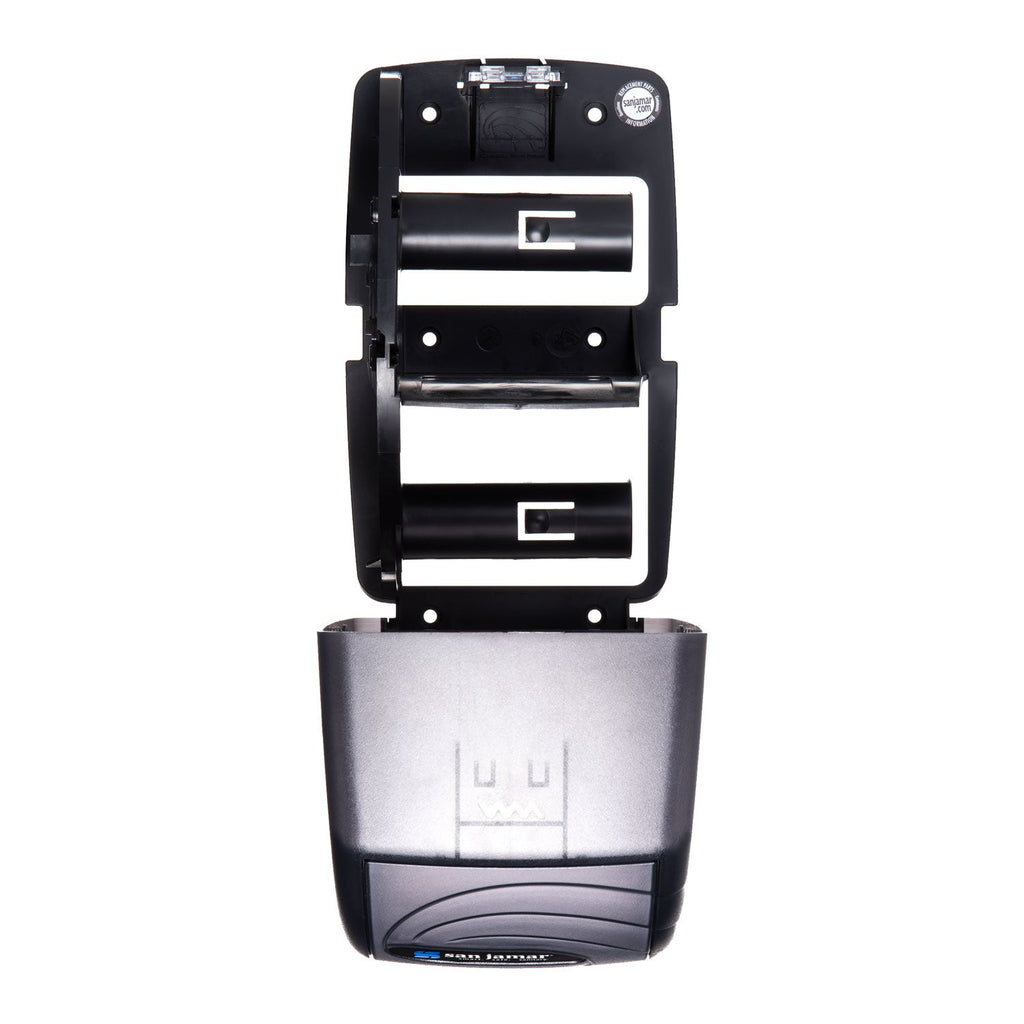 San Jamar Duett Standard Bath Tissue Dispenser, Oceans, 7.5 x 7 x 12.75, Transparent Black Pearl