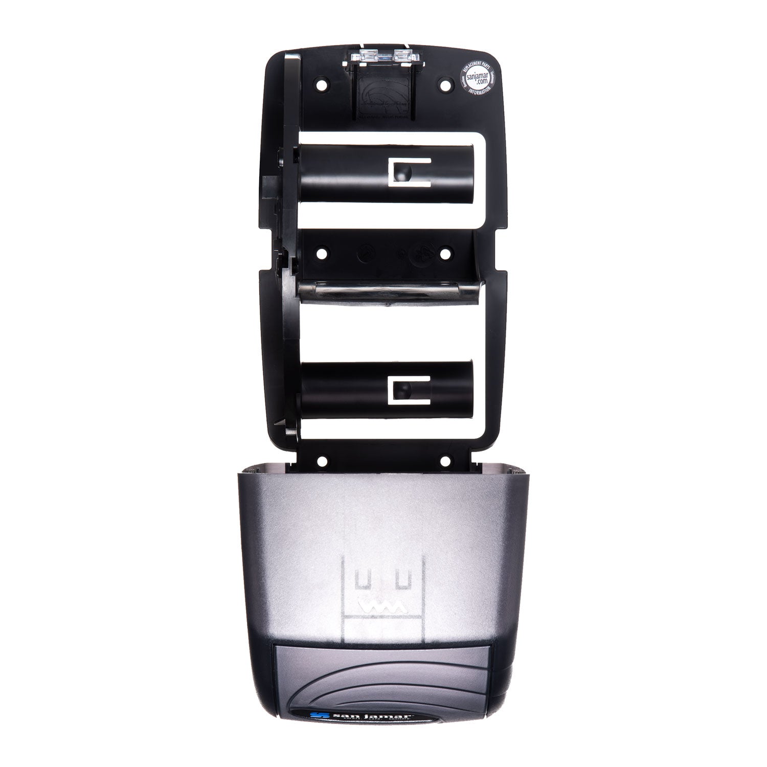 San Jamar Duett Standard Bath Tissue Dispenser, Oceans, 7.5 x 7 x 12.75, Transparent Black Pearl
