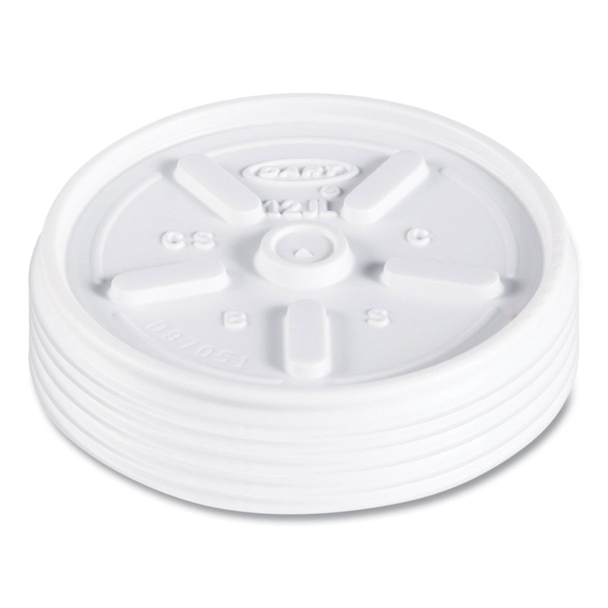 Dart Plastic Lids for Foam Cups, Bowls and Containers, Vented, Fits 6-14 oz, White, 100/Pack, 10 Packs/Carton
