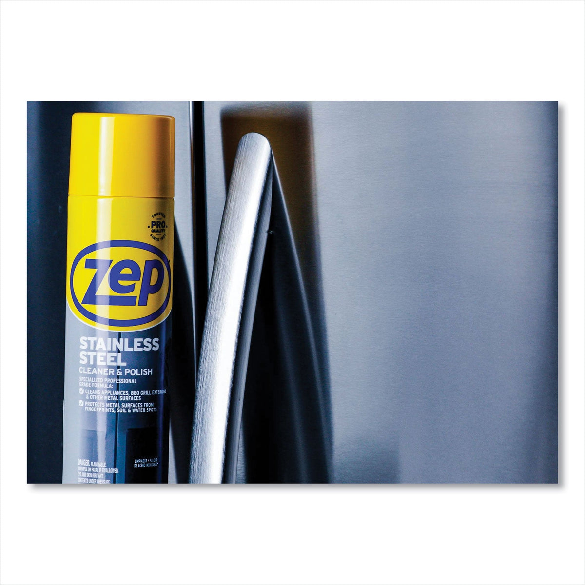 Zep Commercial Stainless Steel Polish, 14 oz Aerosol Spray, 12/Carton