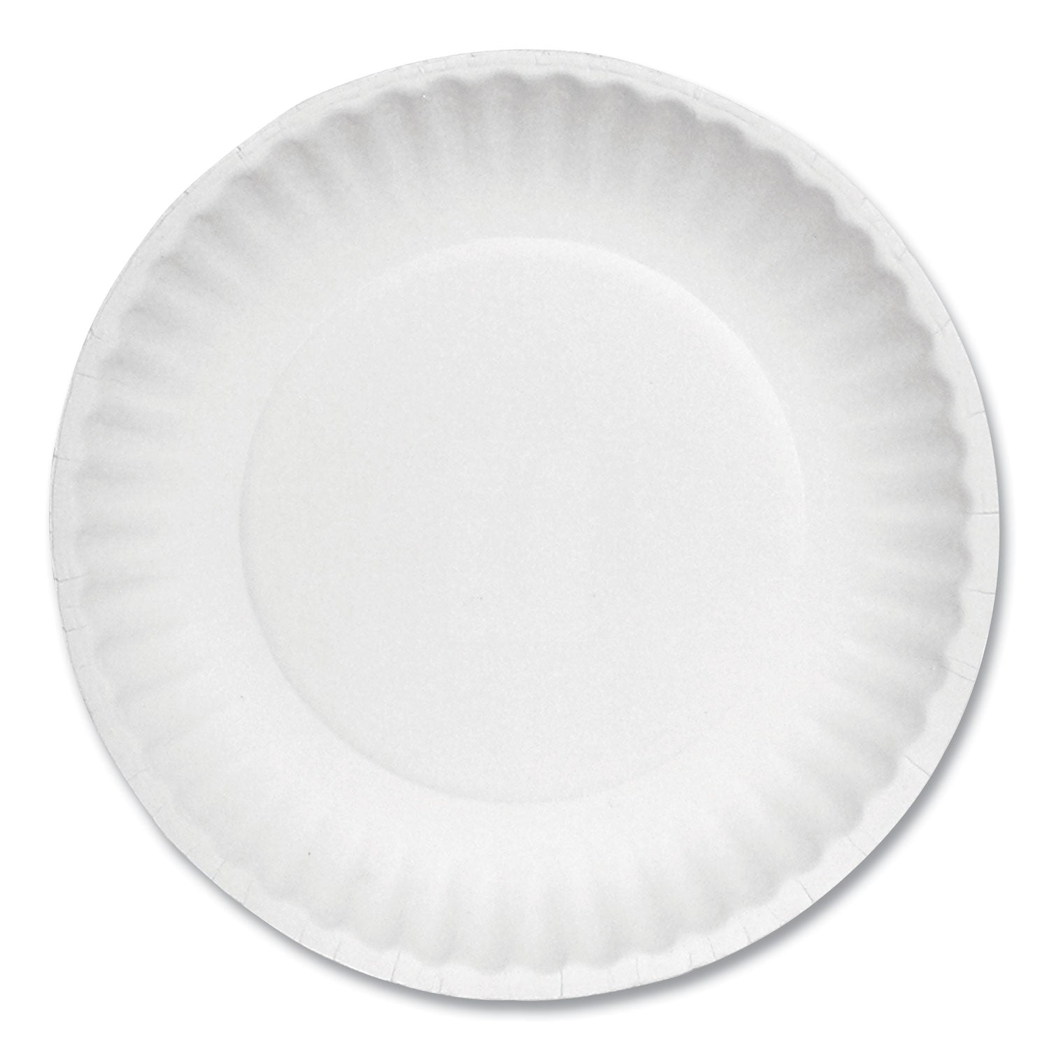 AJM Packaging Corporation White Paper Plates, 6" dia, 100/Pack, 10 Packs/Carton