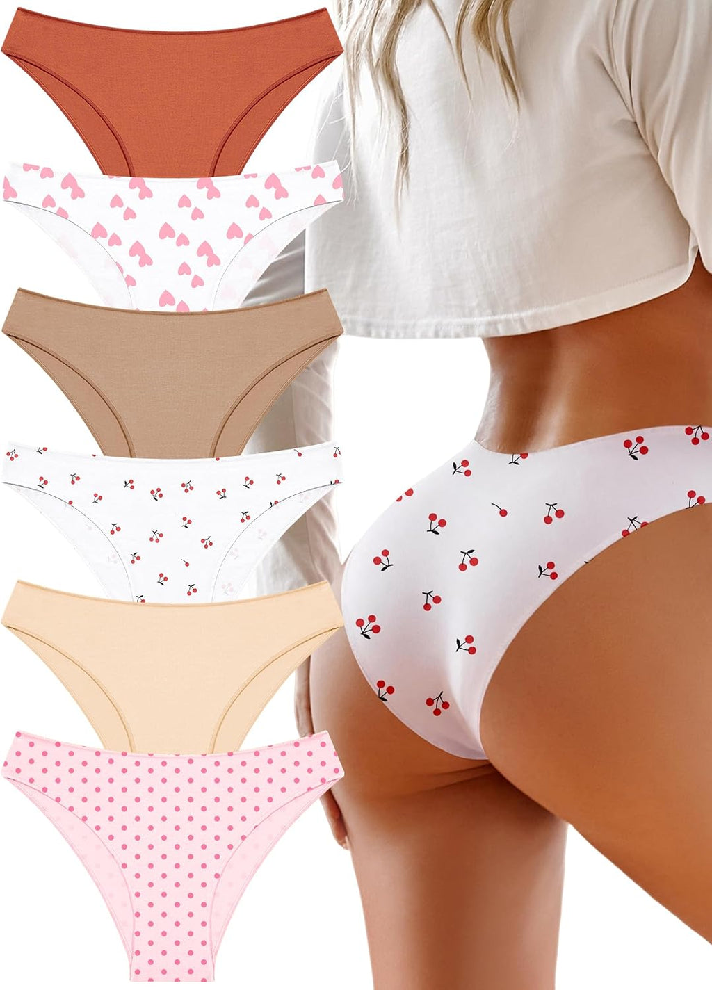 Cotton Underwear Women Sexy Cheeky Bikini Panties Lingerie Outfits 6 pack