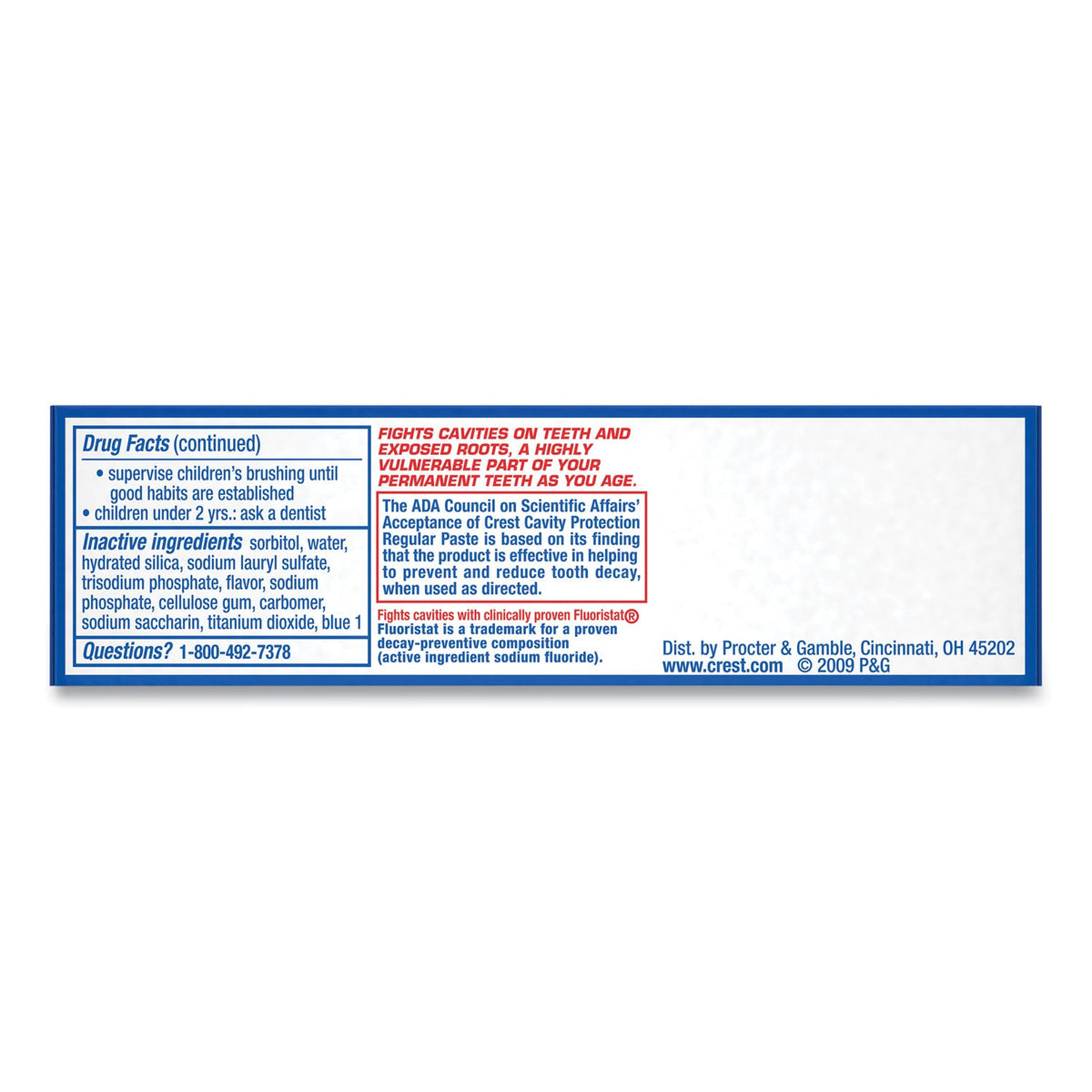 Crest Toothpaste, Personal Size, 0.85oz Tube, 240/Carton