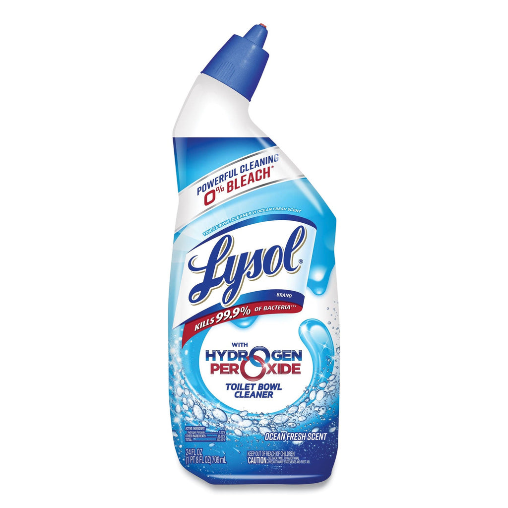 LYSOL Toilet Bowl Cleaner with Hydrogen Peroxide, Ocean Fresh Scent, 24 oz, 9/Carton