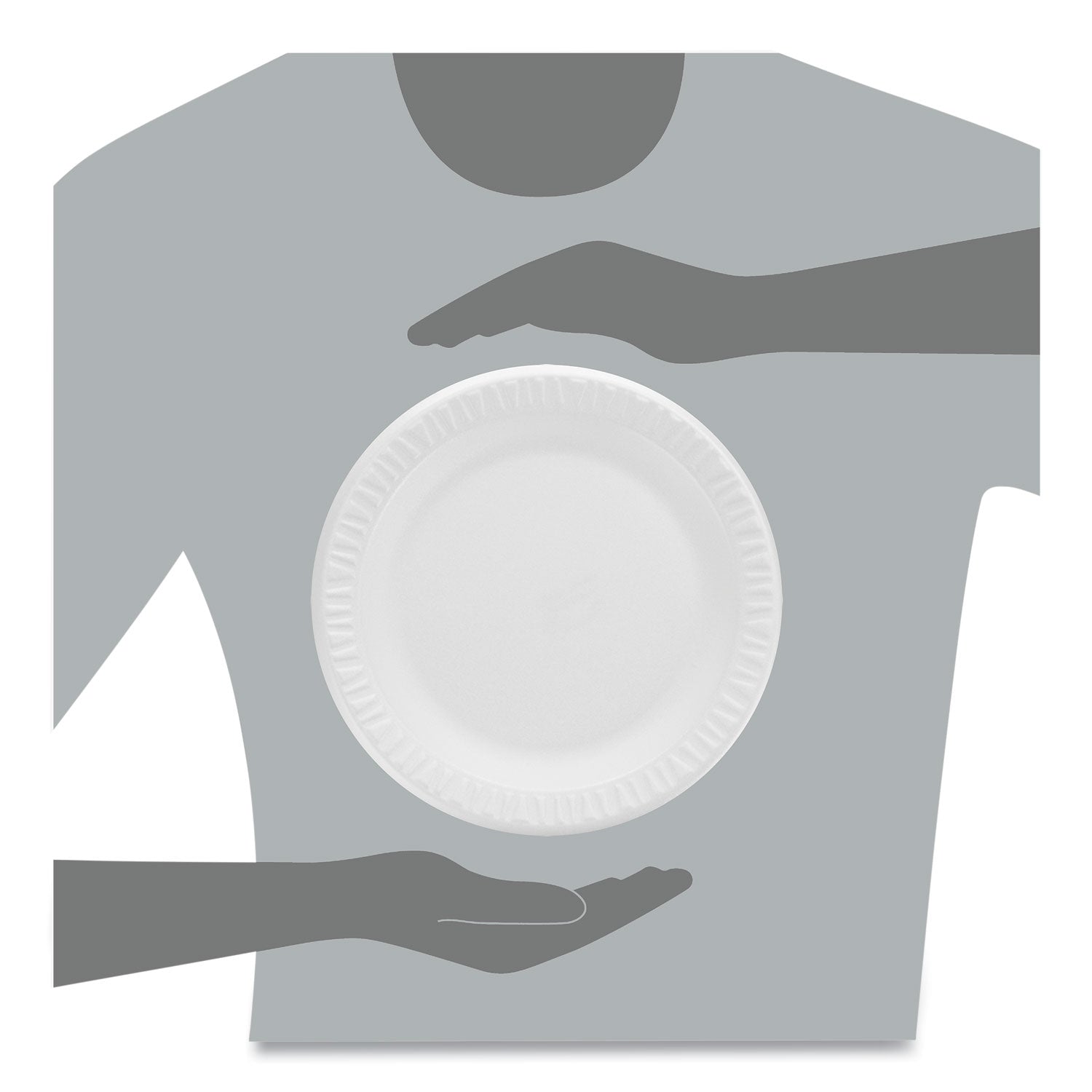 Dart Concorde Foam Plate, 9" dia, White, 125/Pack, 4 Packs/Carton