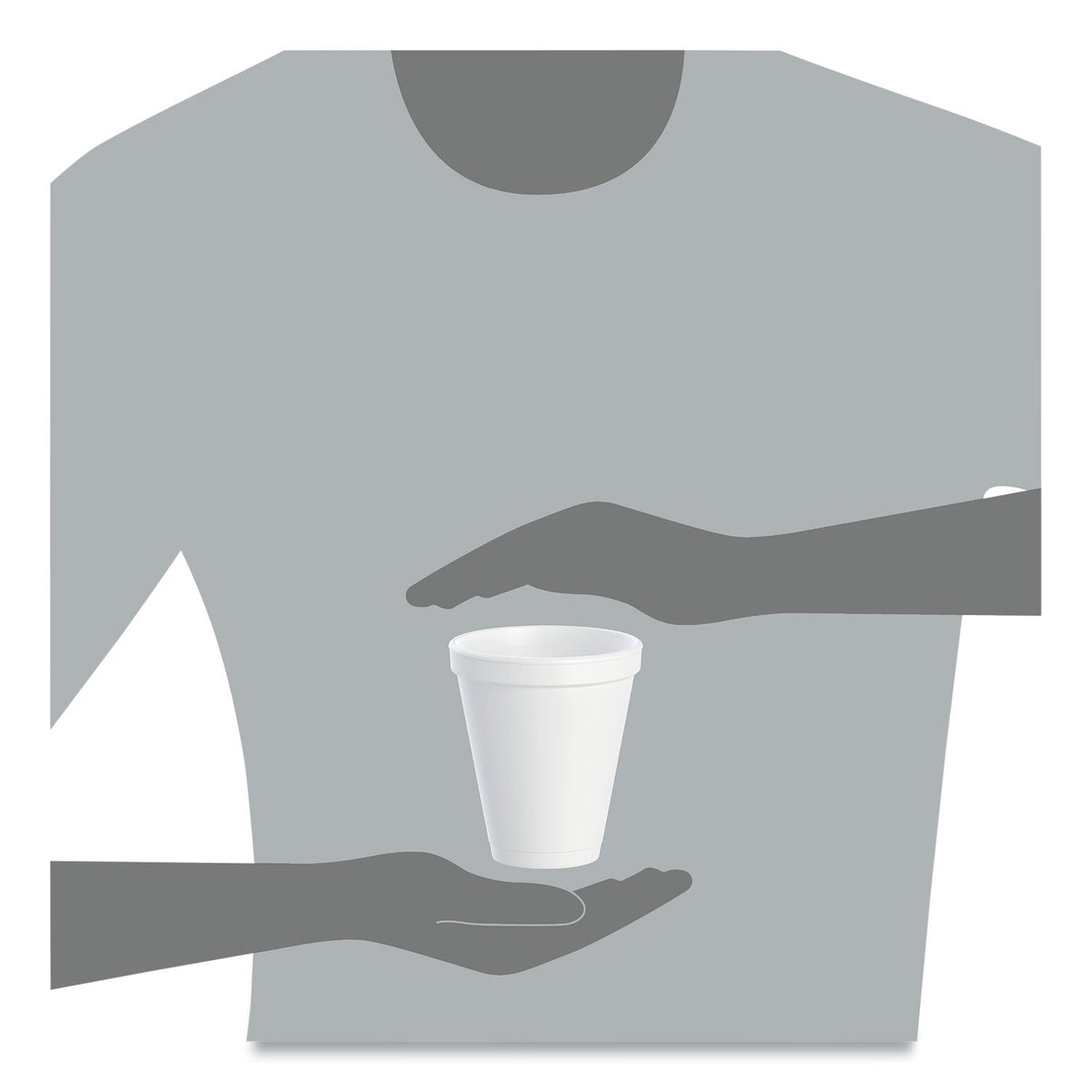 Dart Foam Drink Cups, 12 oz, White, 1,000/Carton