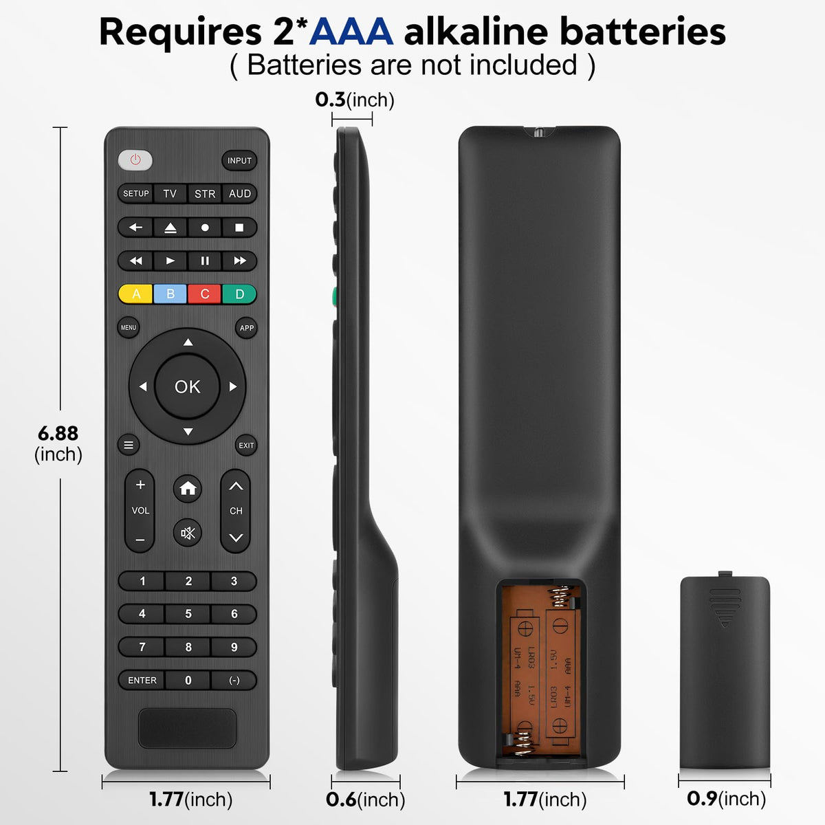 (2 Pack) Replacement Remote Control for Roku TV, for TCL Roku/Onn Roku TVs