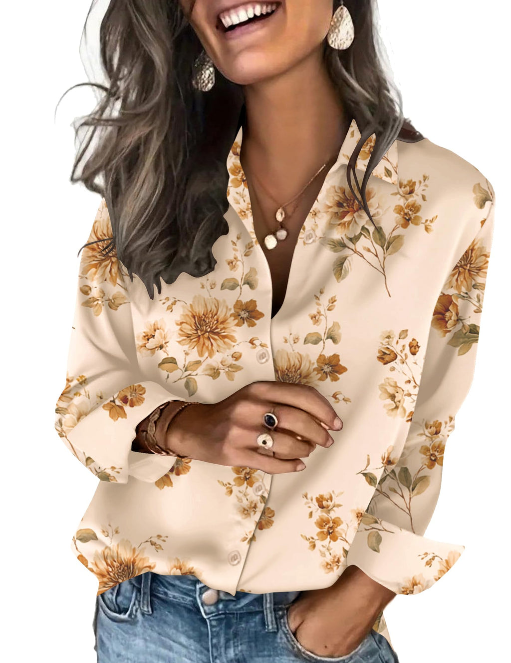 Zeagoo Satin Blouses for Women Silk Button Down Shirts Long Sleeve Tops