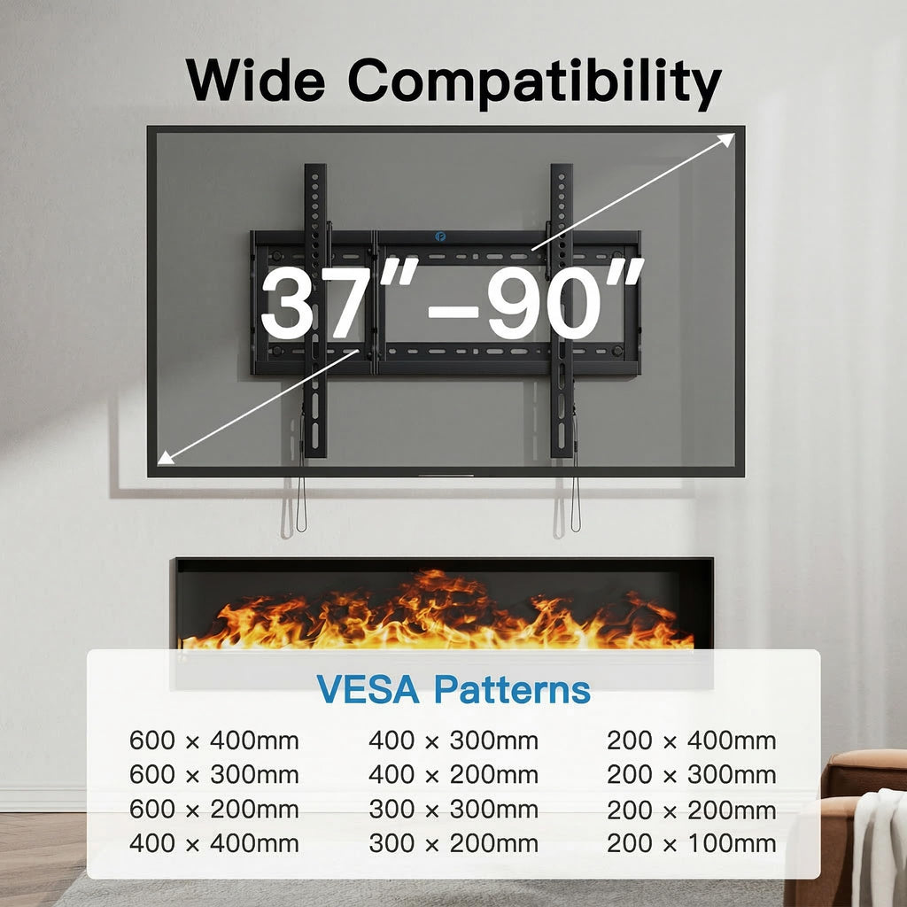 Pipishell TV Wall Mount for 26-74 inch LED LCD OLED 4K TVs up to 99lbs, Full Motion TV Mount Bracket Articulating Swivel Extension Tilting Leveling Max VESA 400x400mm, Fits 12/16 Inch Wood Studs