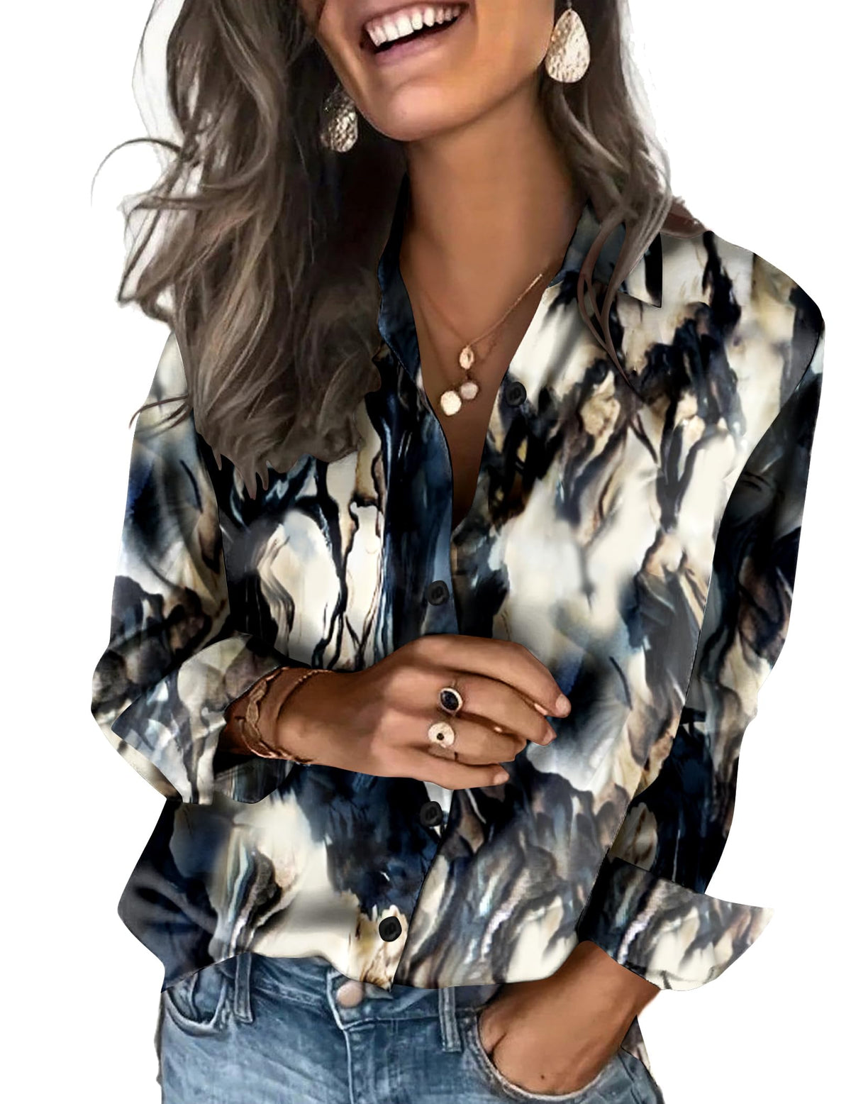 Zeagoo Satin Blouses for Women Silk Button Down Shirts Long Sleeve Tops
