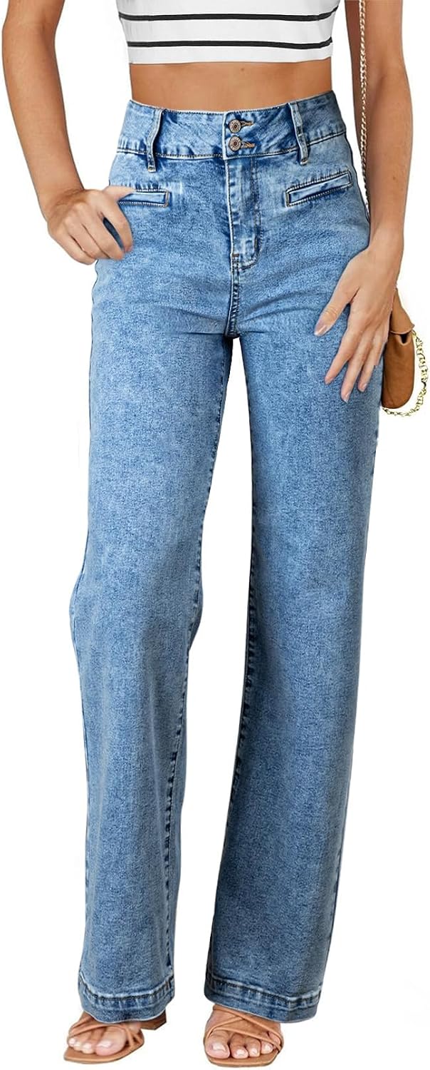 Sidefeel Jeans for Women High Waisted Straight Leg Denim Pants