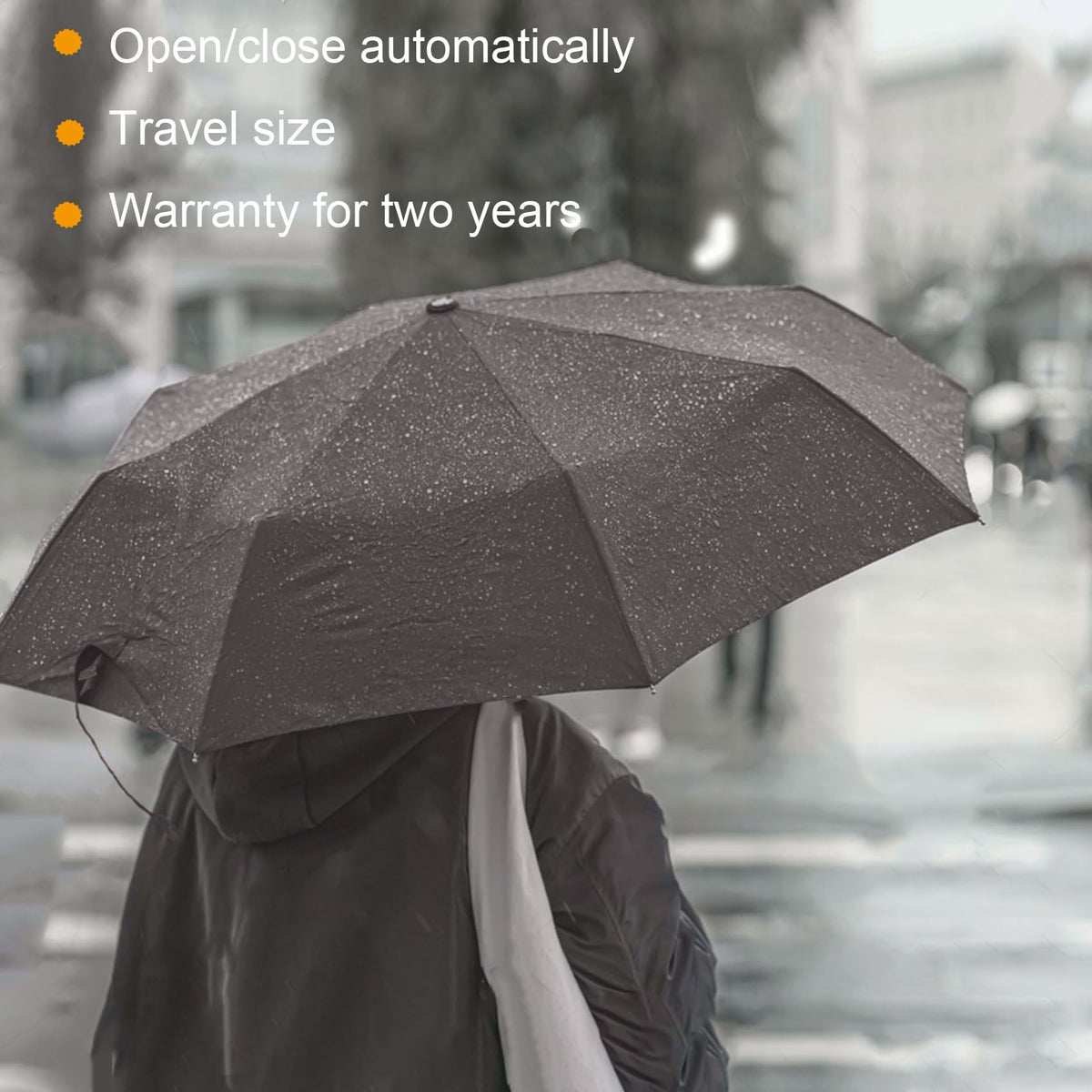 SIEPASA Windproof Travel Umbrella - Automatic Compact Folding Umbrella for Rain, Small Portable Windproof Umbrellas for Men Women and Teenagers (Navy Blue)