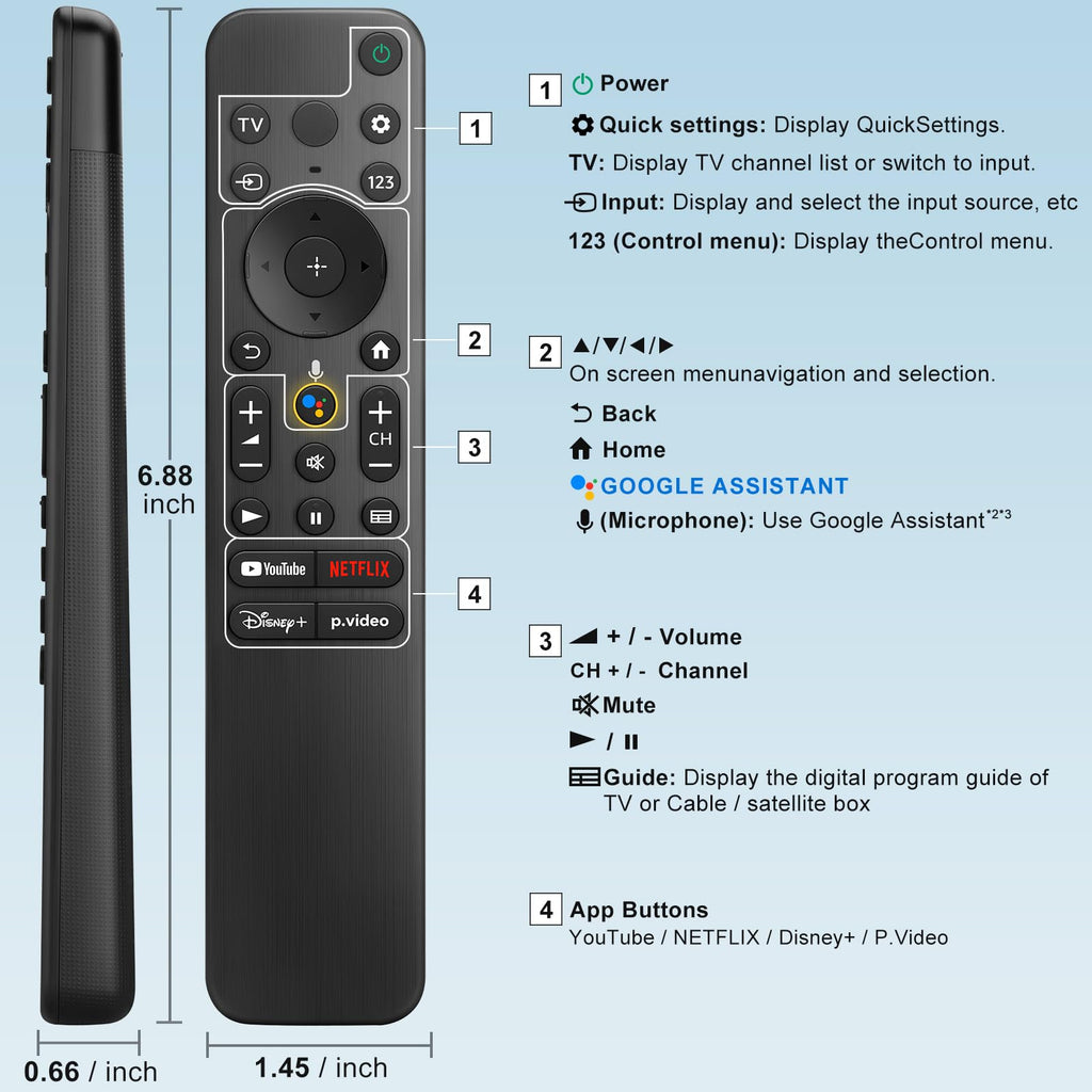 (2 Pack) Replacement Remote Control for Roku TV, for TCL Roku/Onn Roku TVs