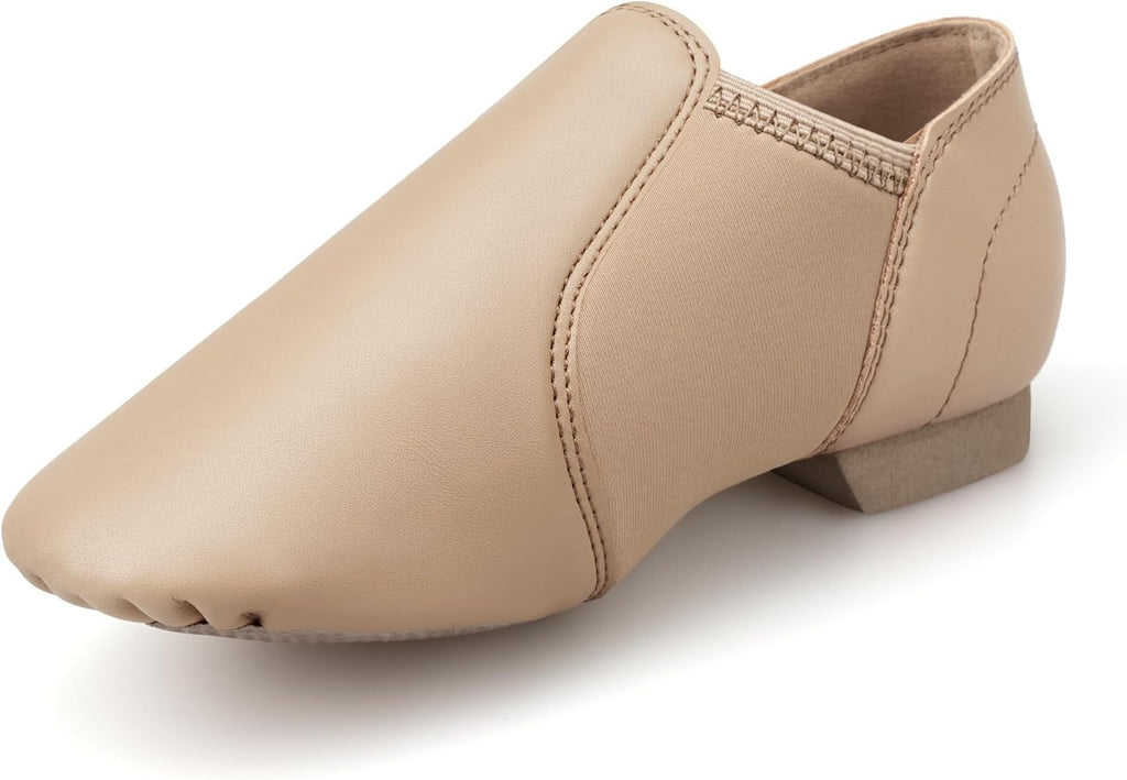 Stelle Jazz Shoes for Girls Genuine Leather Slip-On Dance Shoes