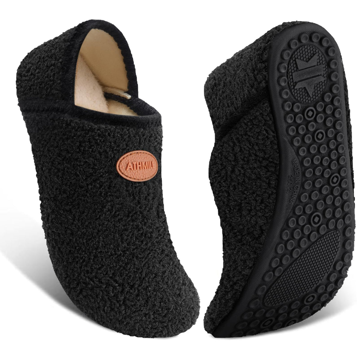 ATHMILE House Slippers for Women Men Indoor Barefoot House Shoes Soft Socks