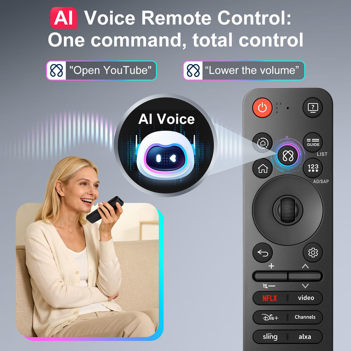 (2 Pack) Replacement Remote Control for Roku TV, for TCL Roku/Onn Roku TVs