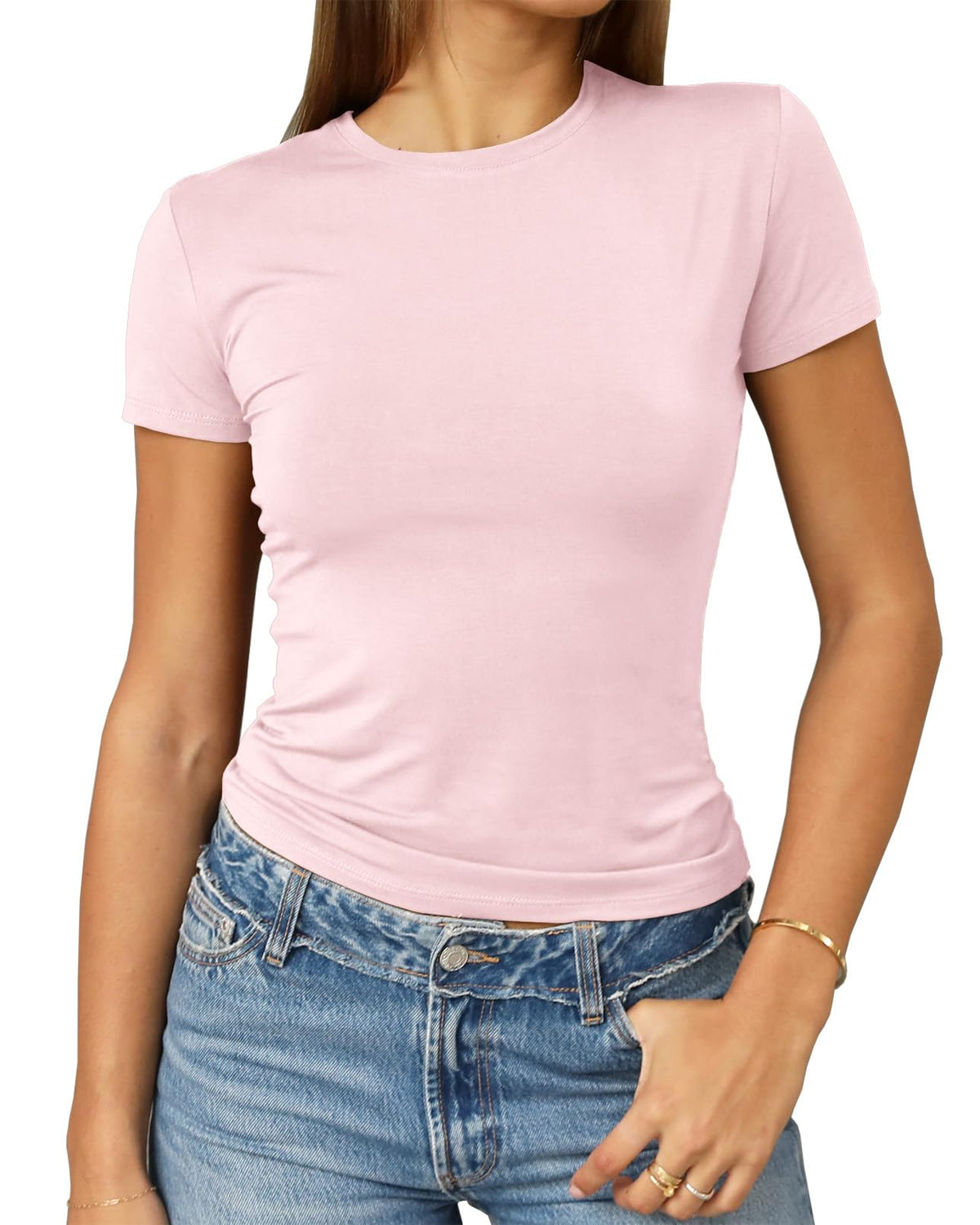 Abardsion Women's Casual Basic Slim Fit T Shirts