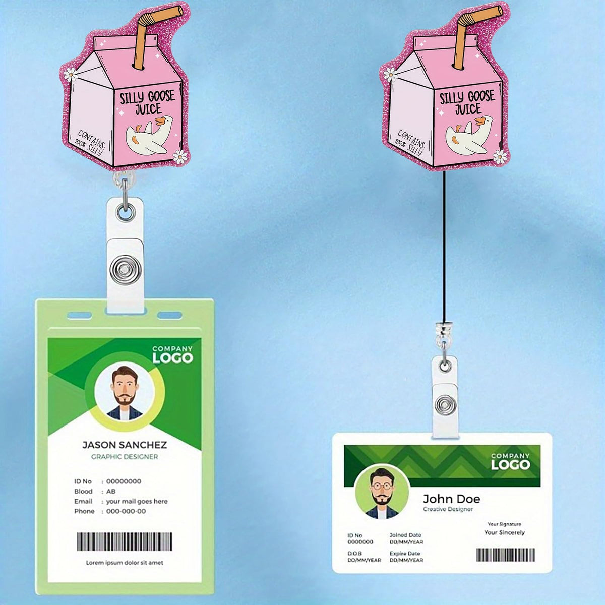 CHAONENG Funny Pink Silly Goose Badge Reel Retractable Clip Medical Nurse ID