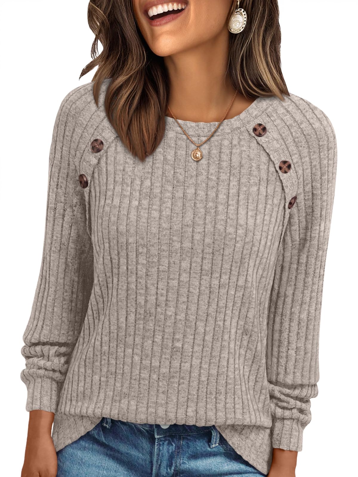 AUTOMET Womens Long Sleeve Shirts Fall Sweaters Business Casual Tops Blouse
