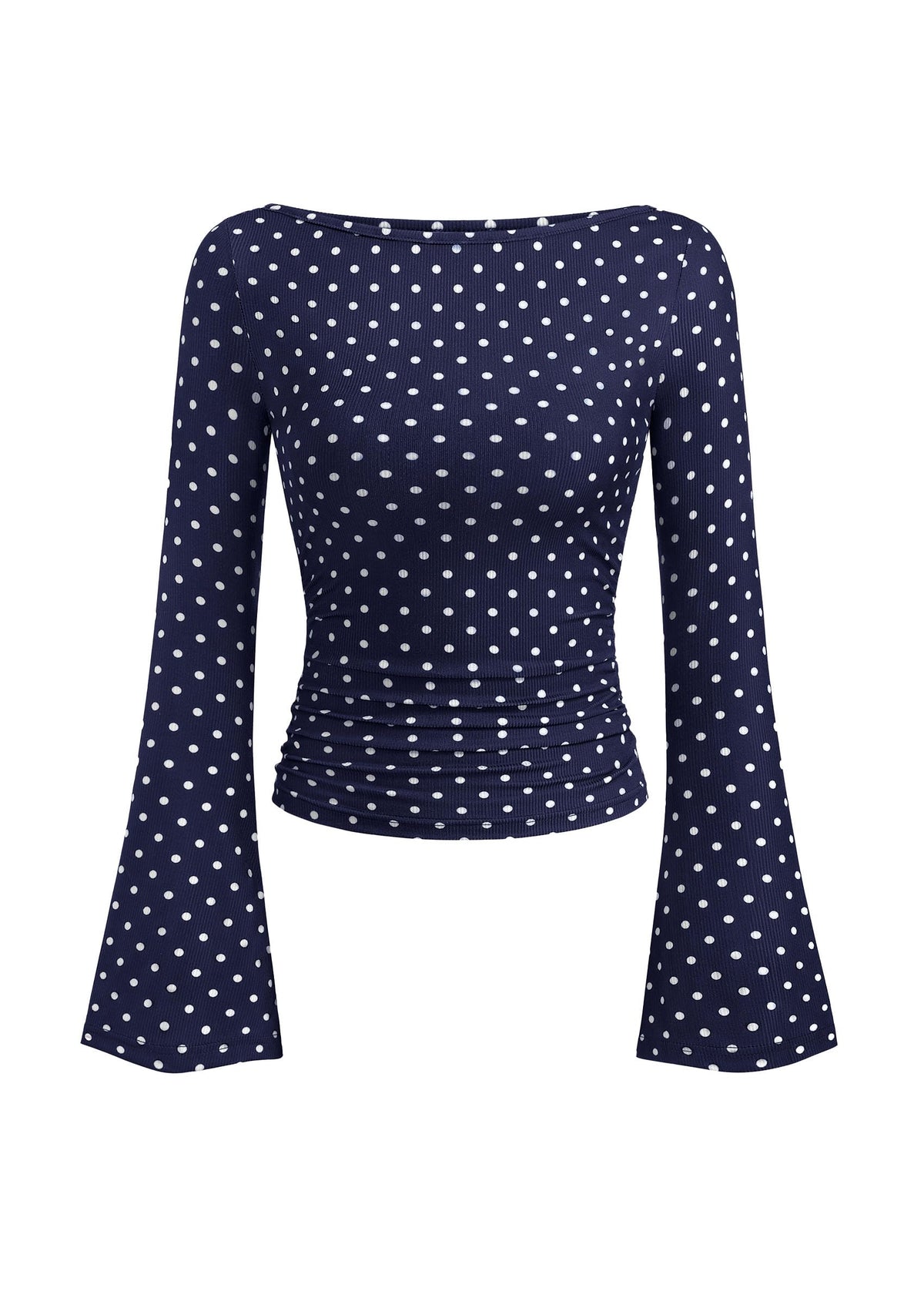 PRETTYGARDEN Womens Bell Long Sleeve Ribbed Knit Tops