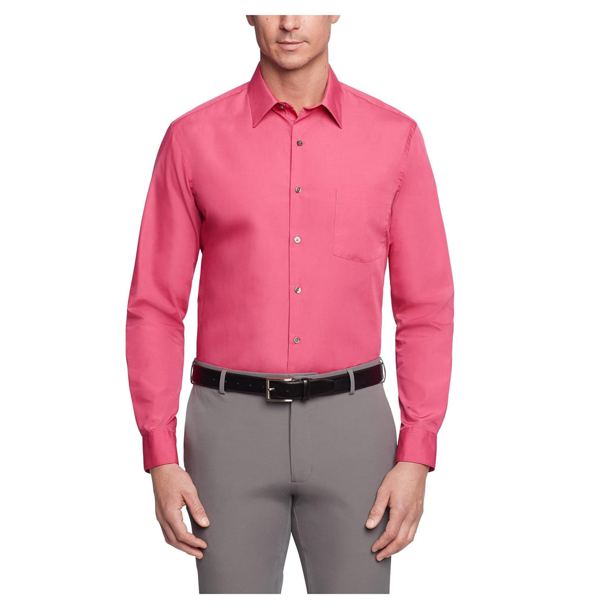Van Heusen Mens Dress Shirt Regular Fit Poplin Solid