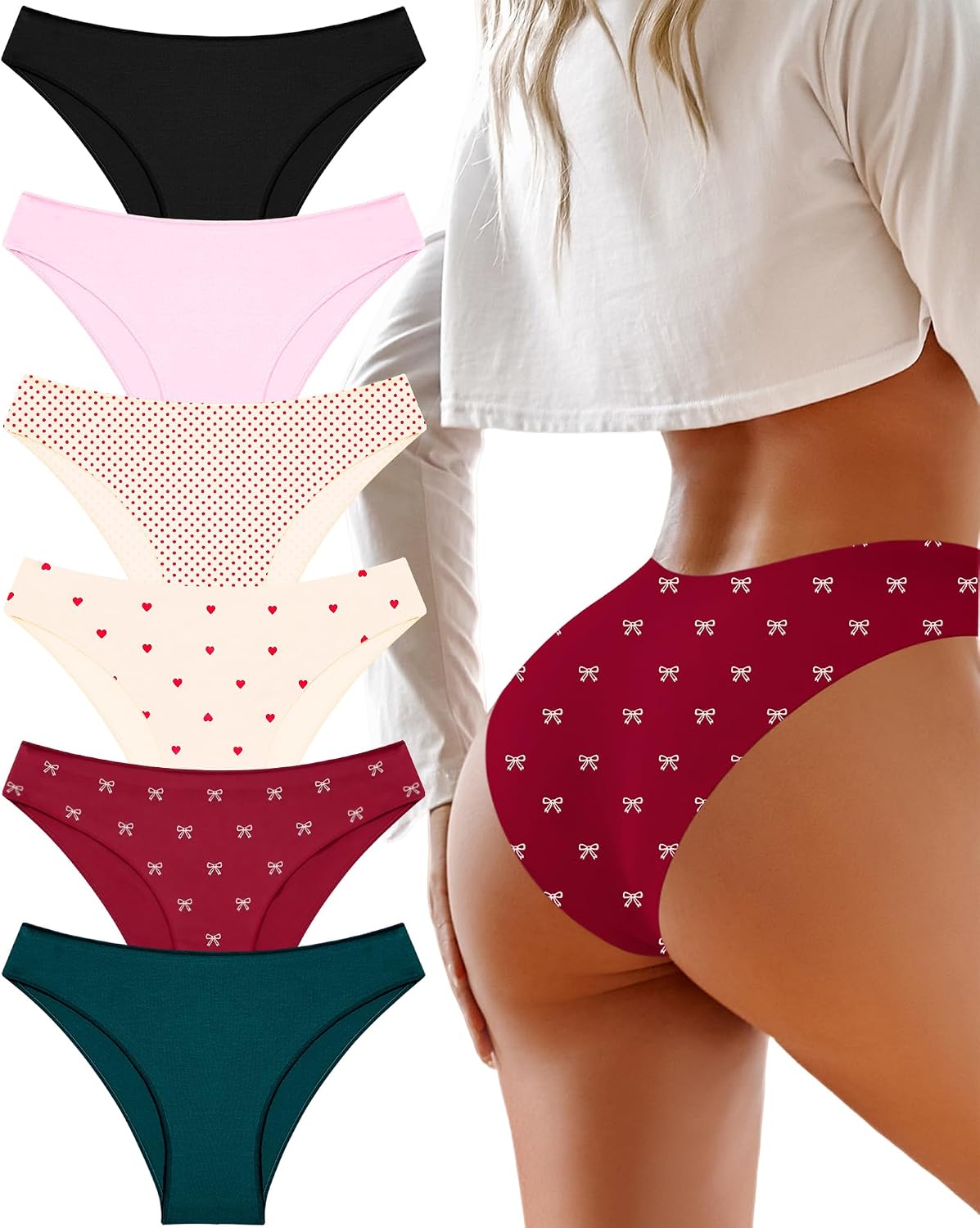 Cotton Underwear Women Sexy Cheeky Bikini Panties Lingerie Outfits 6 pack