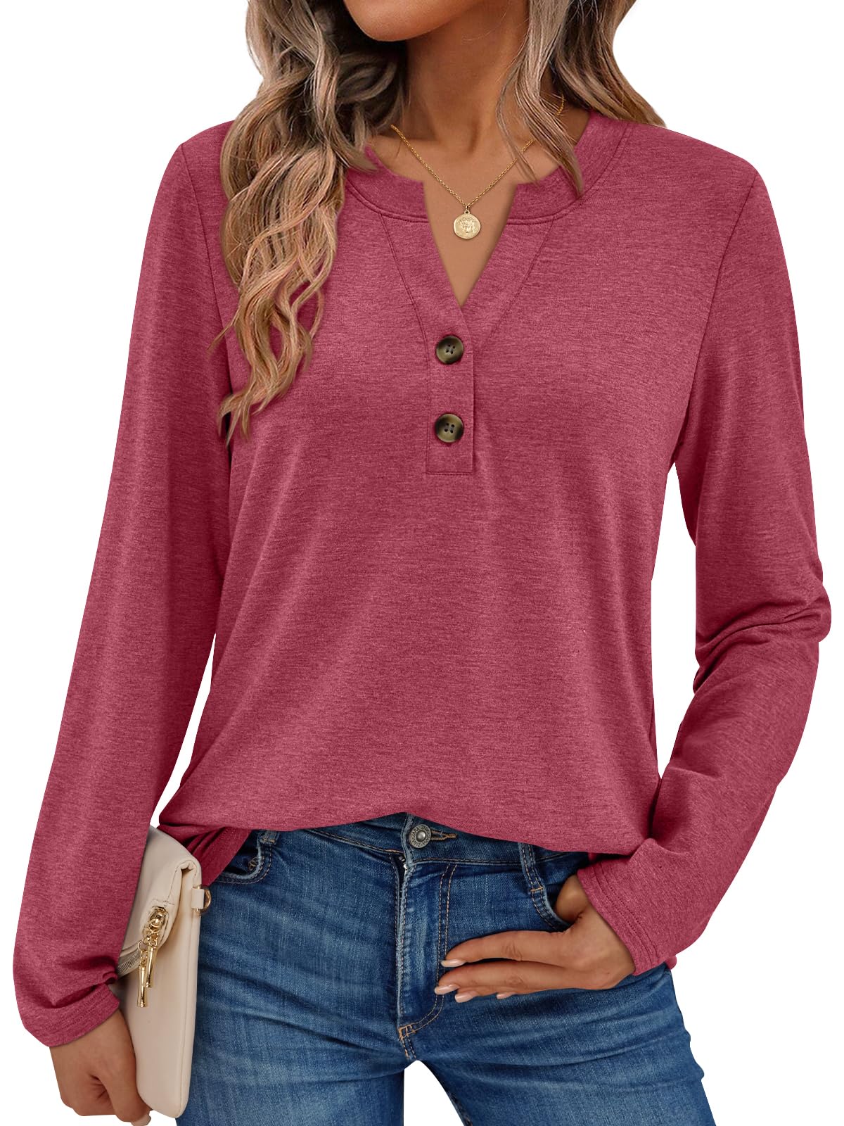 AUTOMET Women's Long Sleeve Shirts 2026 Fall Outfits Dressy Casual Tops