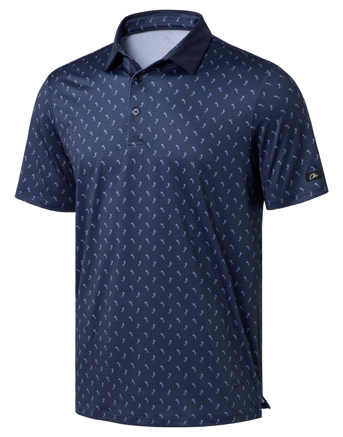 Obla Men's Golf Polo Shirts Print Short Sleeve Dry Fit Collared Shirt