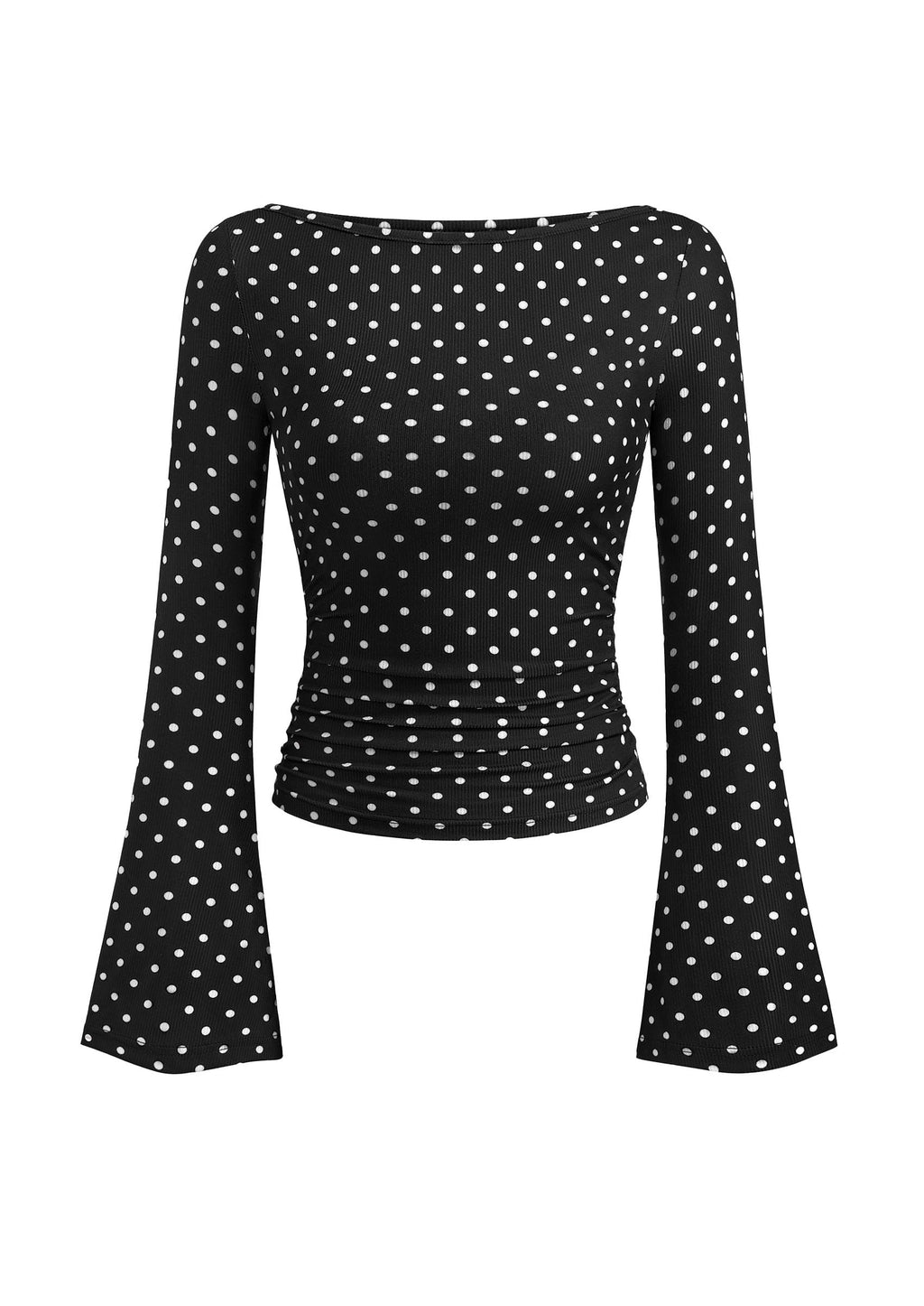 PRETTYGARDEN Womens Bell Long Sleeve Ribbed Knit Tops