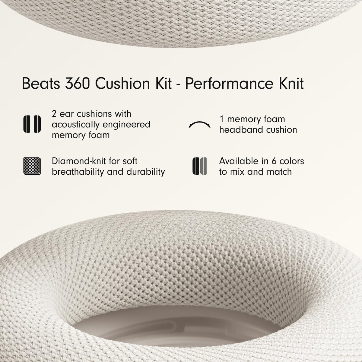 Beats 360 Cushion Kit for Earcups/Headband - Performance Knit, Navy