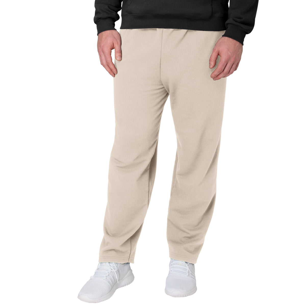 Hanes Men's EcoSmart Sweatpants, Athletic Lounge Pants with Pockets, Open Hem Bottom, Fleece Pants
