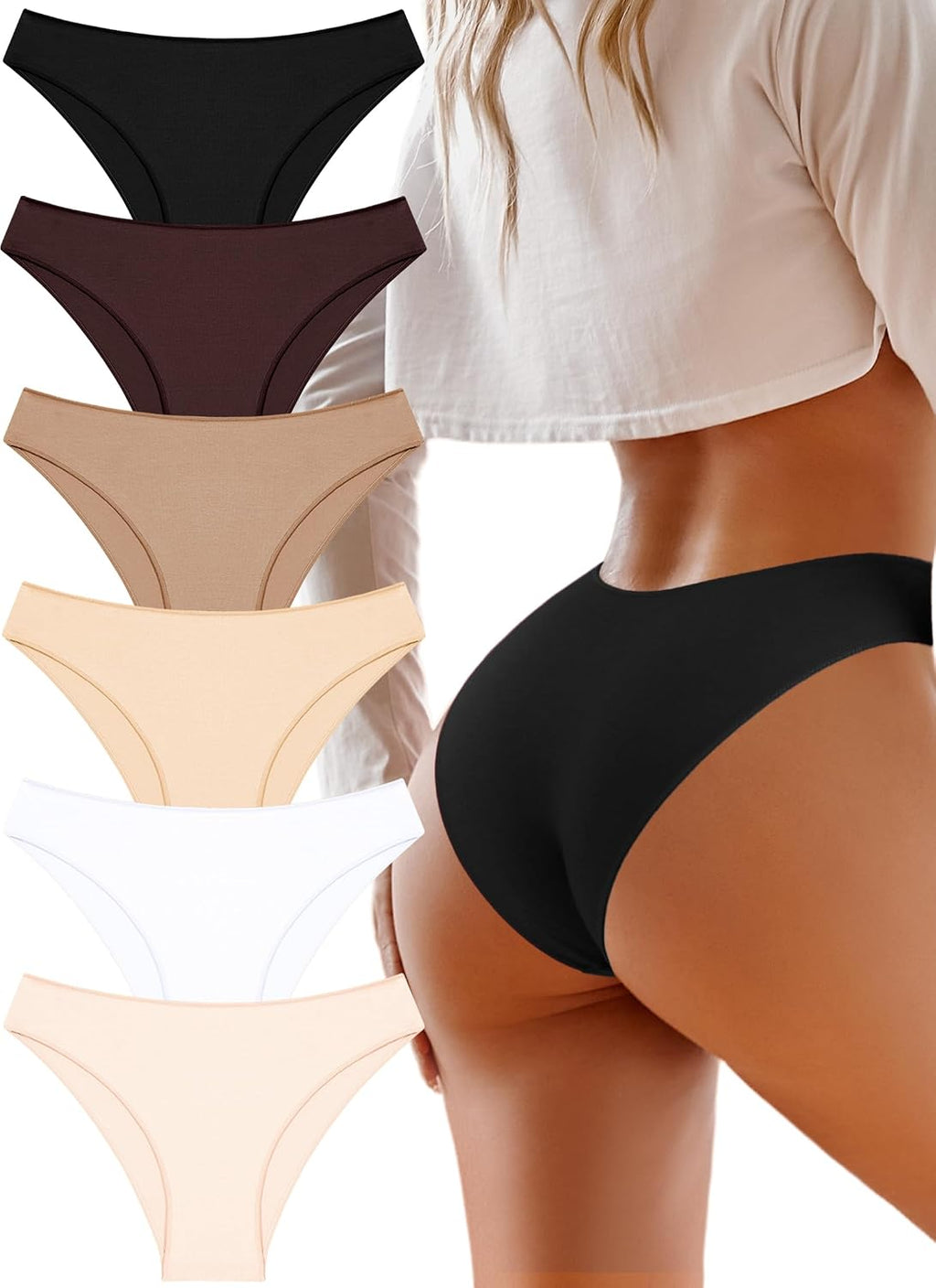 Cotton Underwear Women Sexy Cheeky Bikini Panties Lingerie Outfits 6 pack