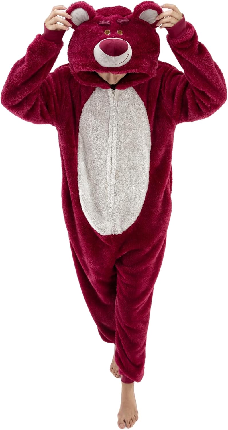 COSUSKET Snug Fit Unisex Adult Onesie Pajamas, Flannel Cosplay Animal One Piece Halloween Costume Sleepwear Homewear
