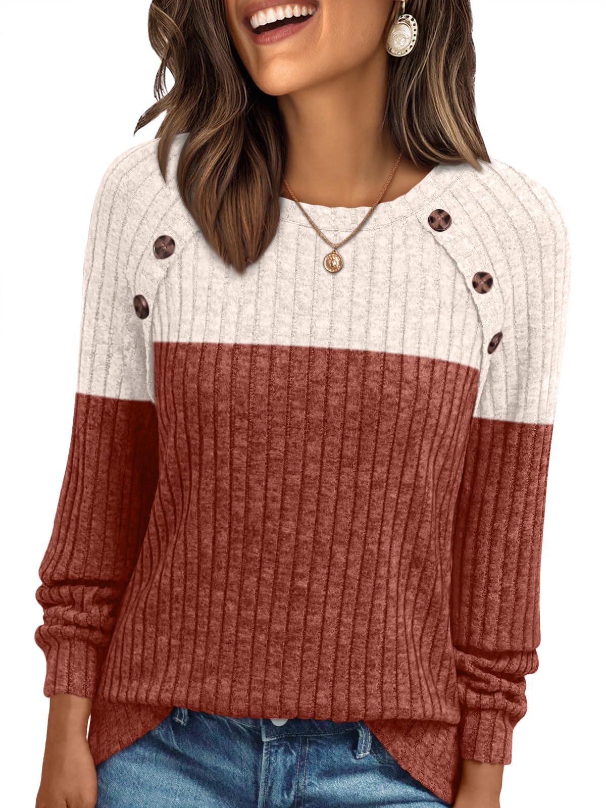 AUTOMET Womens Long Sleeve Shirts Fall Sweaters Business Casual Tops Blouse