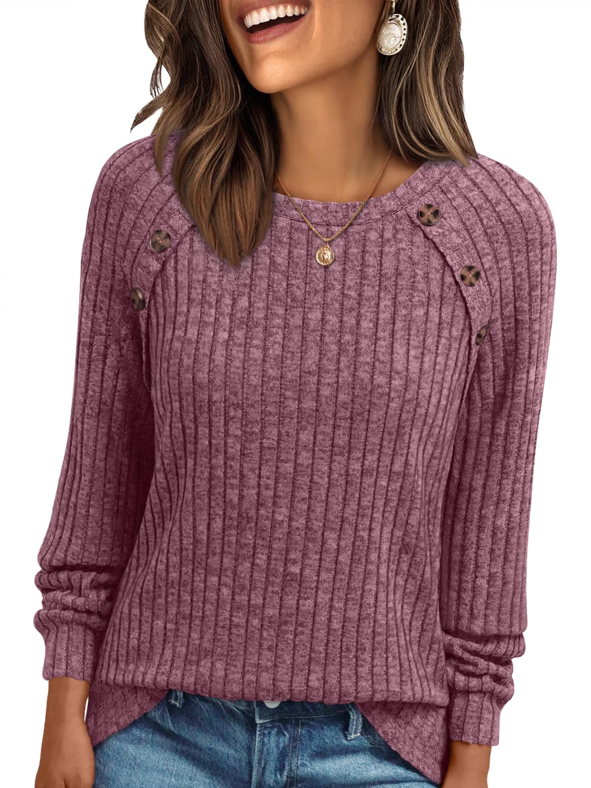 AUTOMET Womens Long Sleeve Shirts Fall Sweaters Business Casual Tops Blouse