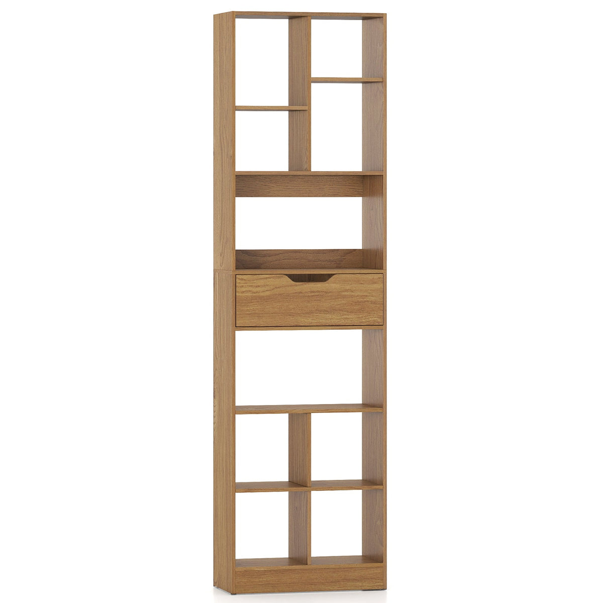 71inch Tall Freestanding Bookcase with Drawer 10-Cube Storage Organizer