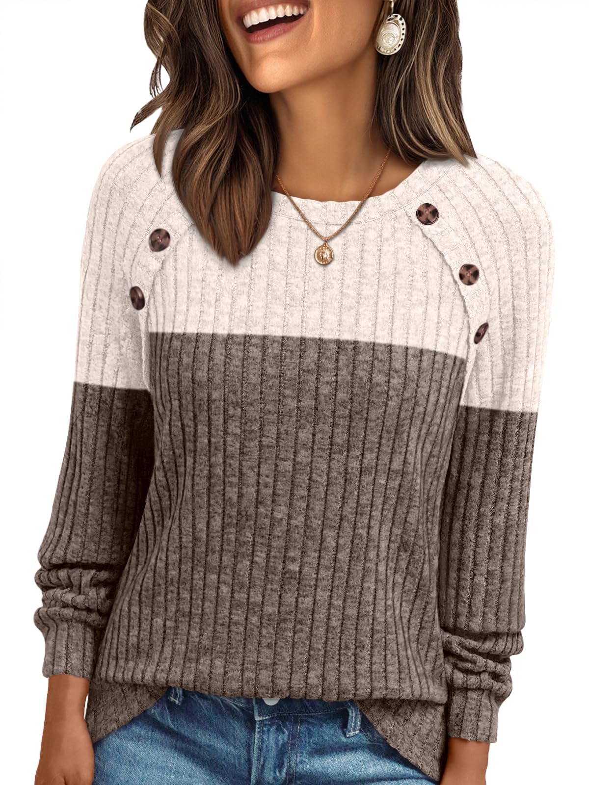 AUTOMET Womens Long Sleeve Shirts Fall Sweaters Business Casual Tops Blouse
