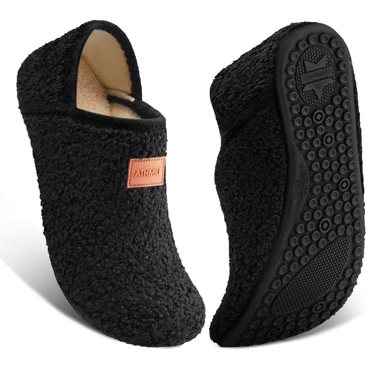ATHMILE House Slippers for Women Men Indoor Barefoot House Shoes Soft Socks
