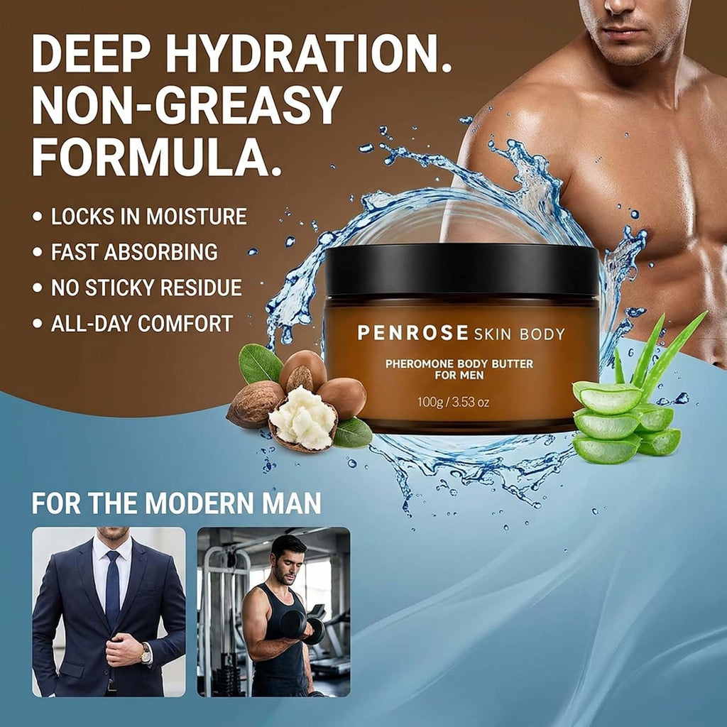 Skin Body Butter for Men, Moisturizing Body Cream,Non-greasy Body Butter