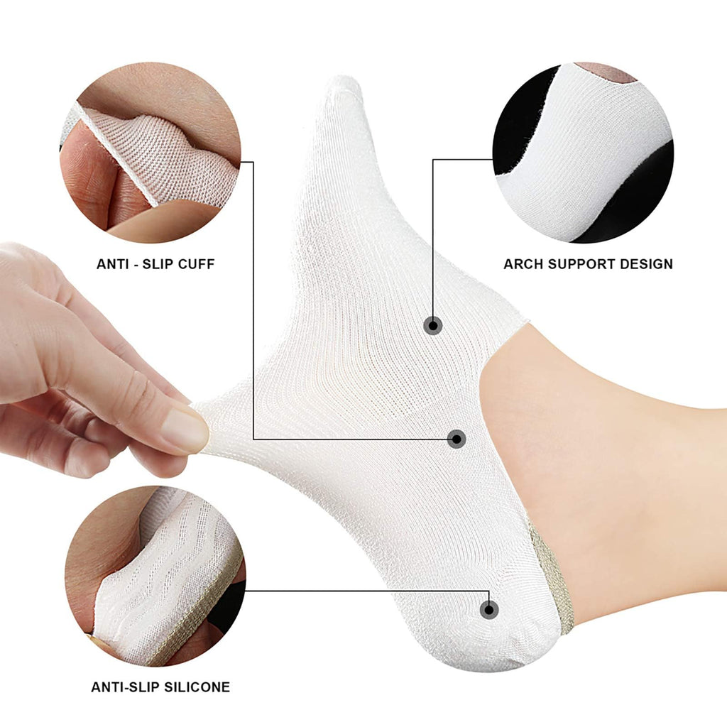 wernies No Show Socks Women Low Cut Ankle Socks Non Slip 4/8 Pairs