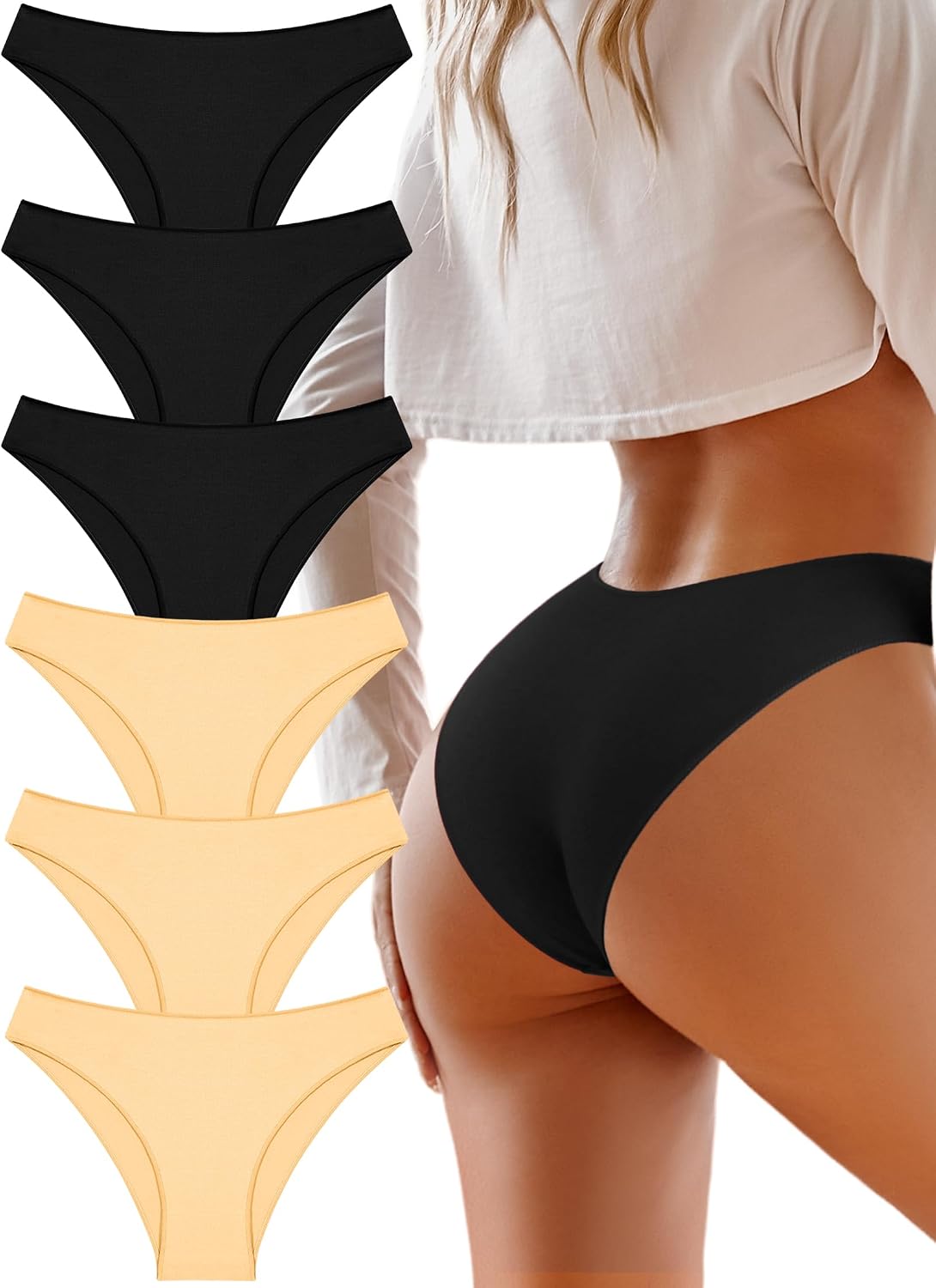 Cotton Underwear Women Sexy Cheeky Bikini Panties Lingerie Outfits 6 pack