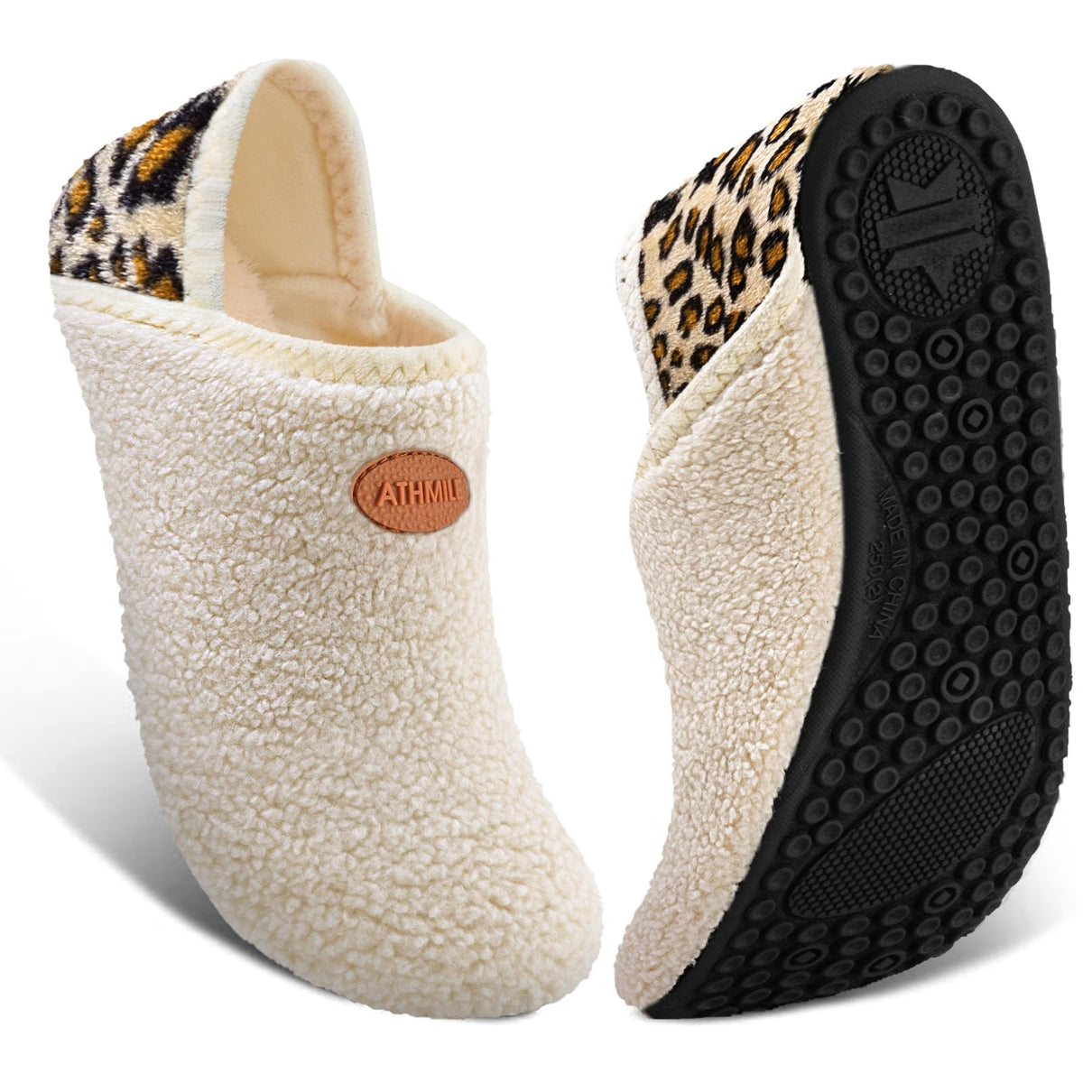 ATHMILE House Slippers for Women Men Indoor Barefoot House Shoes Soft Socks