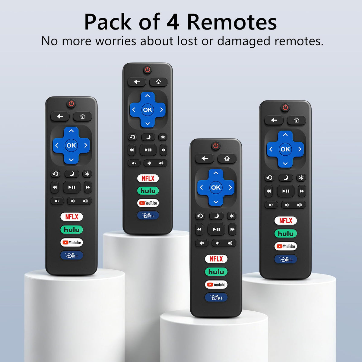(2 Pack) Replacement Remote Control for Roku TV, for TCL Roku/Onn Roku TVs