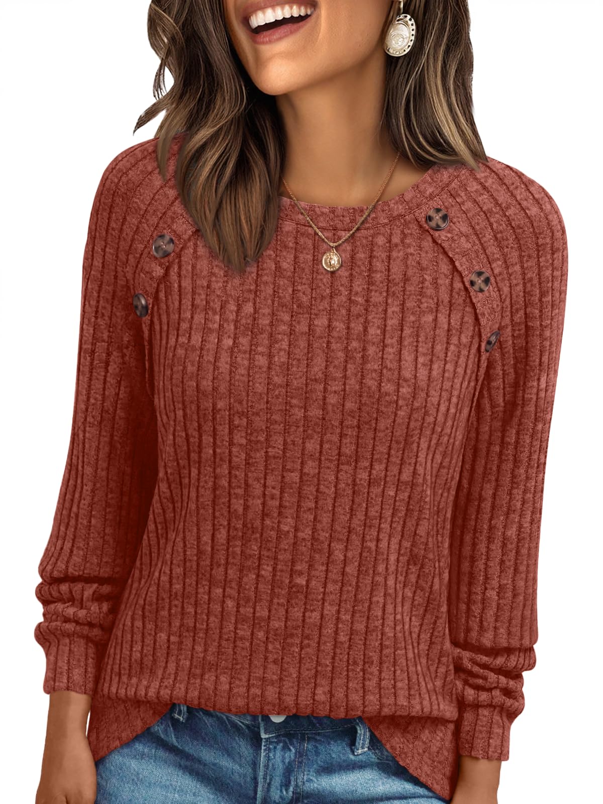 AUTOMET Womens Long Sleeve Shirts Fall Sweaters Business Casual Tops Blouse