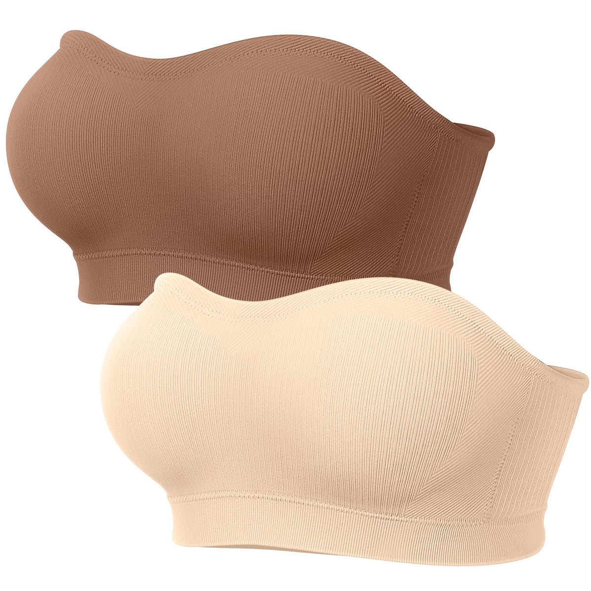 LetsJoli Strapless Bras for Women Push Up Bandeau Wireless Tube Padded Bra