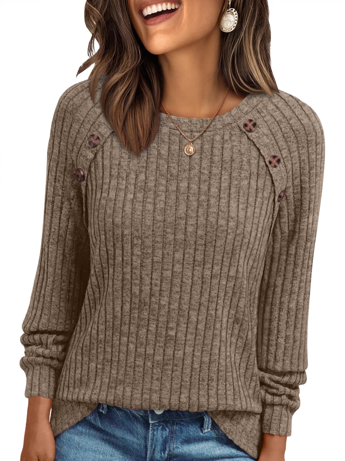 AUTOMET Womens Long Sleeve Shirts Fall Sweaters Business Casual Tops Blouse
